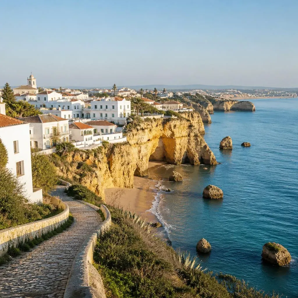 Lagos and the Atlantic coastline in the western Algarve