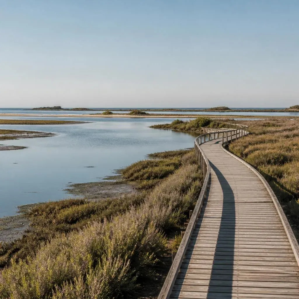 Boardwalk through the Ria Formosa salt marshes